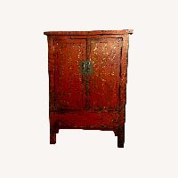 Vintage/Antique Red Chinoiserie Armoire