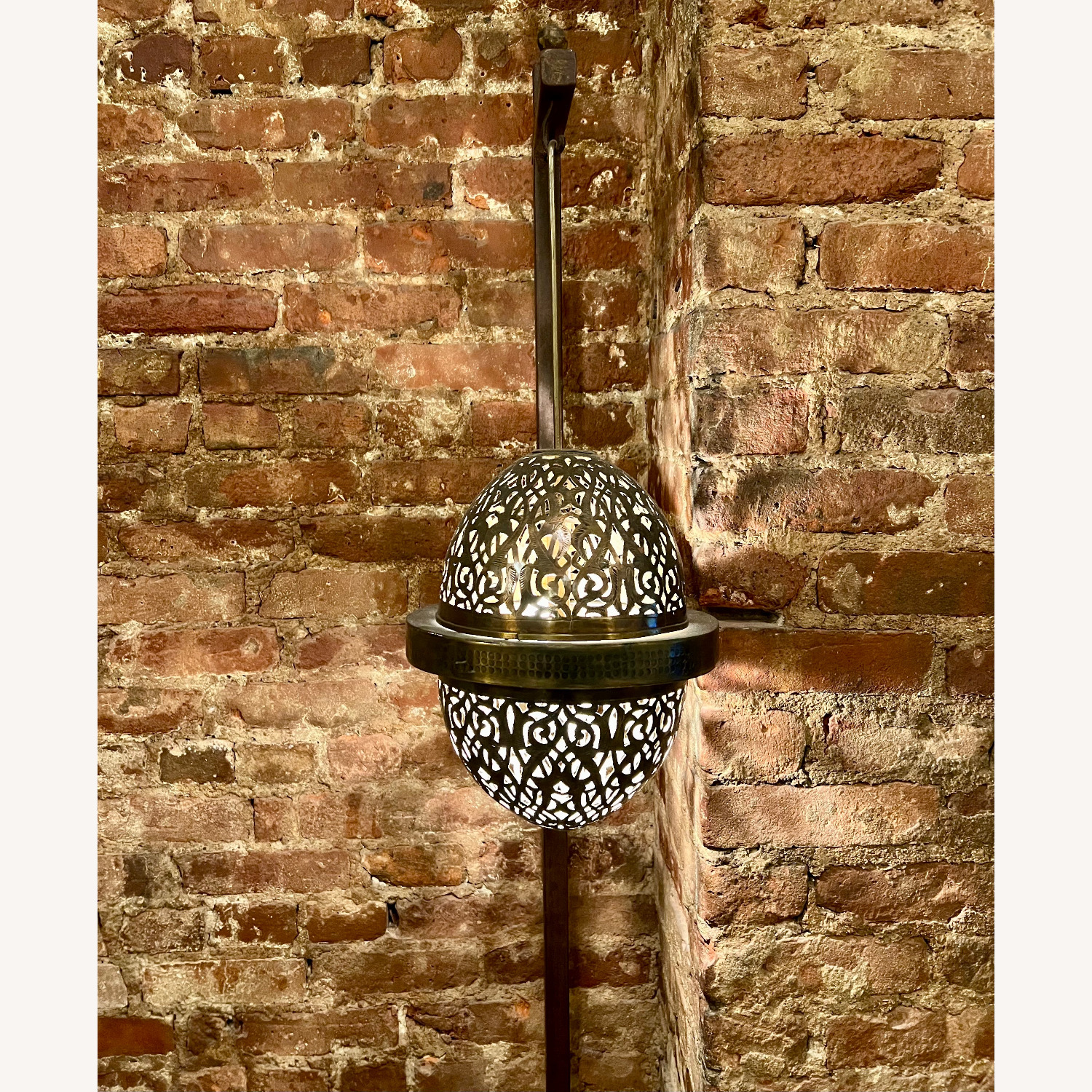 Vintage/Antique Moroccan Brass Floor Lamp - image-3