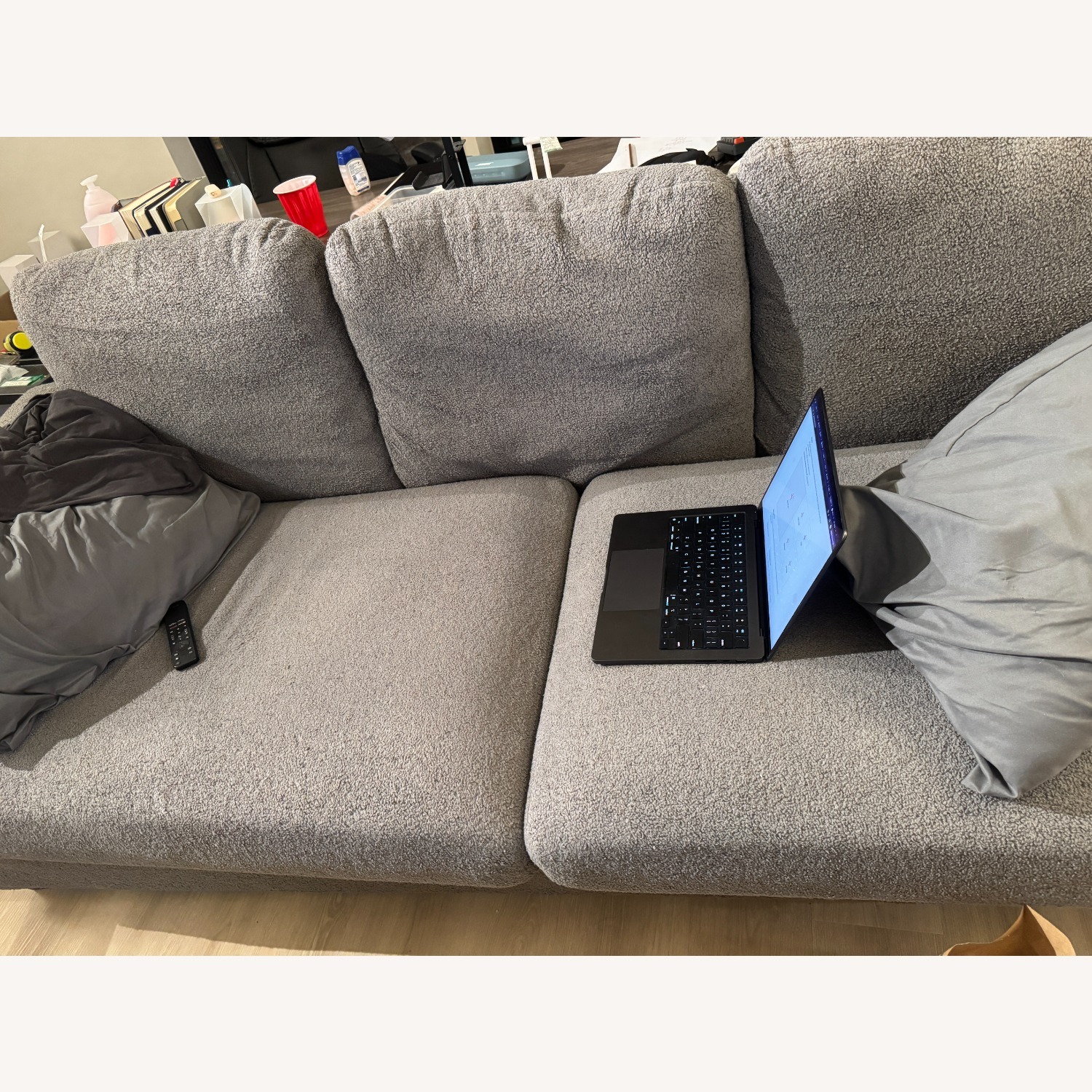 Wade Logan Light Gray Fabric 3+ Seater Sofa - image-2