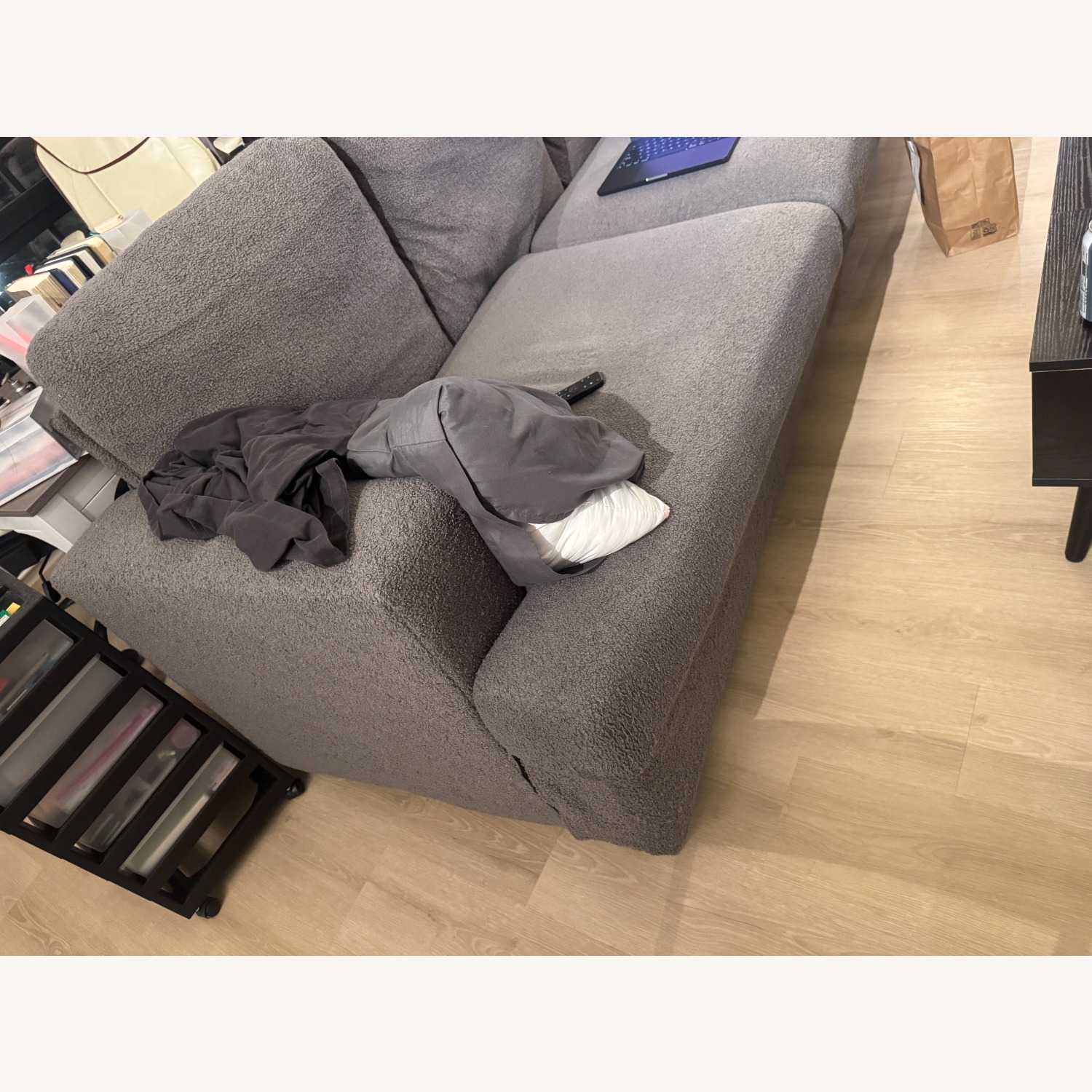 Wade Logan Light Gray Fabric 3+ Seater Sofa - image-1