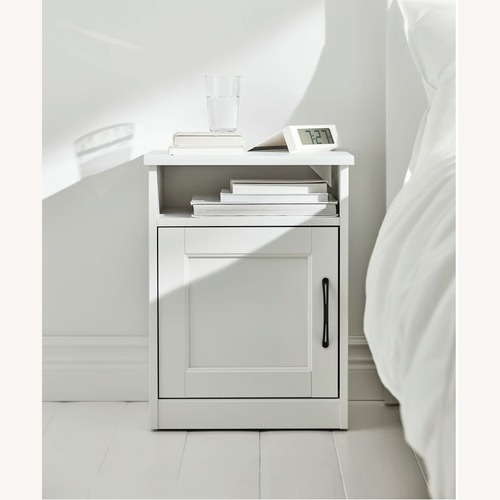Used IKEA White Wooden Nightstand for sale on AptDeco