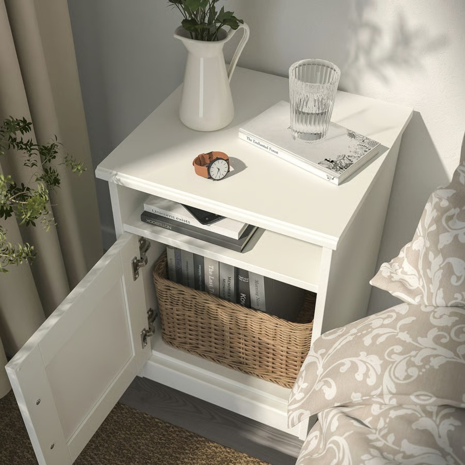 IKEA White Wooden Nightstand - image-3