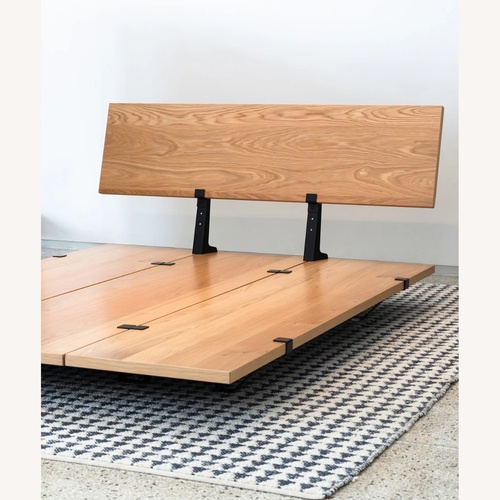 Used Floyd Queen Walnut Headboard with Black Hardware for sale on AptDeco