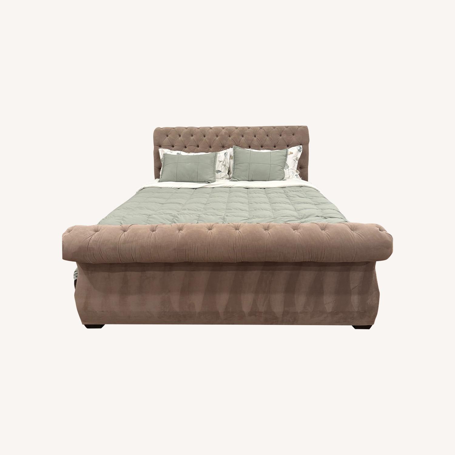 Jordan’s Custom Upholstered King Sleigh Bed - image-6