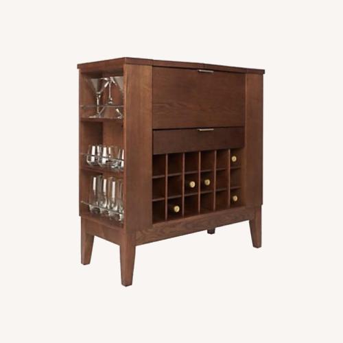 Used Crate & Barrel Dark Brown Parker Spirits Bourbon Cabinet for sale on AptDeco