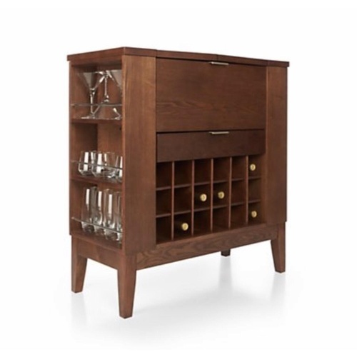 Used Crate & Barrel Dark Brown Parker Spirits Bourbon Cabinet for sale on AptDeco