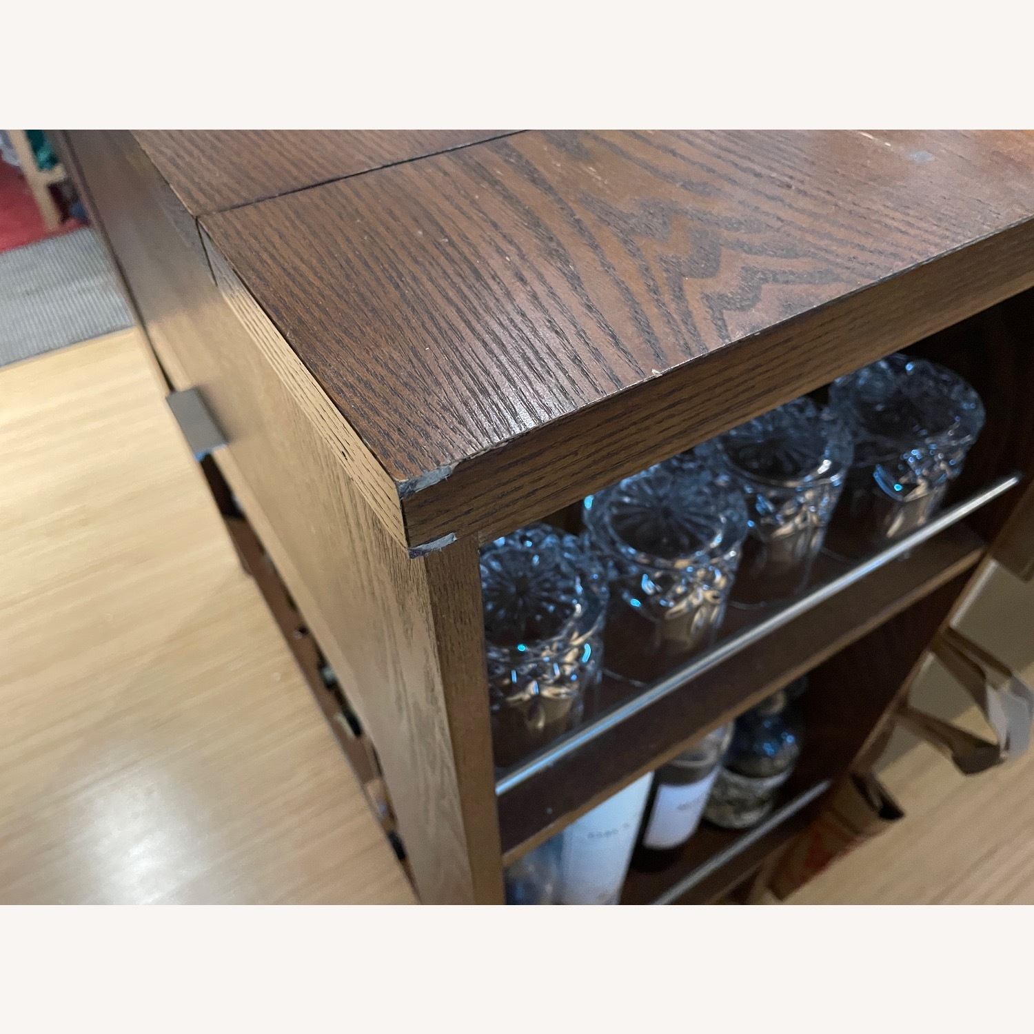 Crate & Barrel Dark Brown Parker Spirits Bourbon Cabinet - image-7