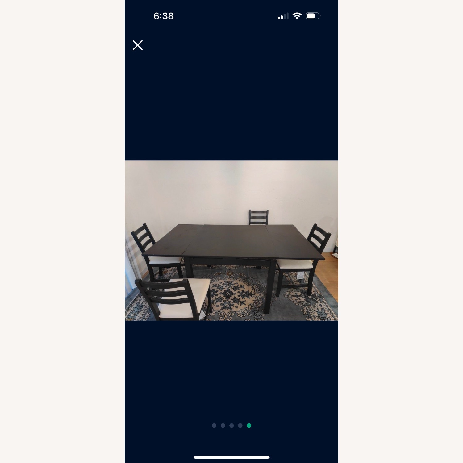 Black Metal Dining Table - image-1