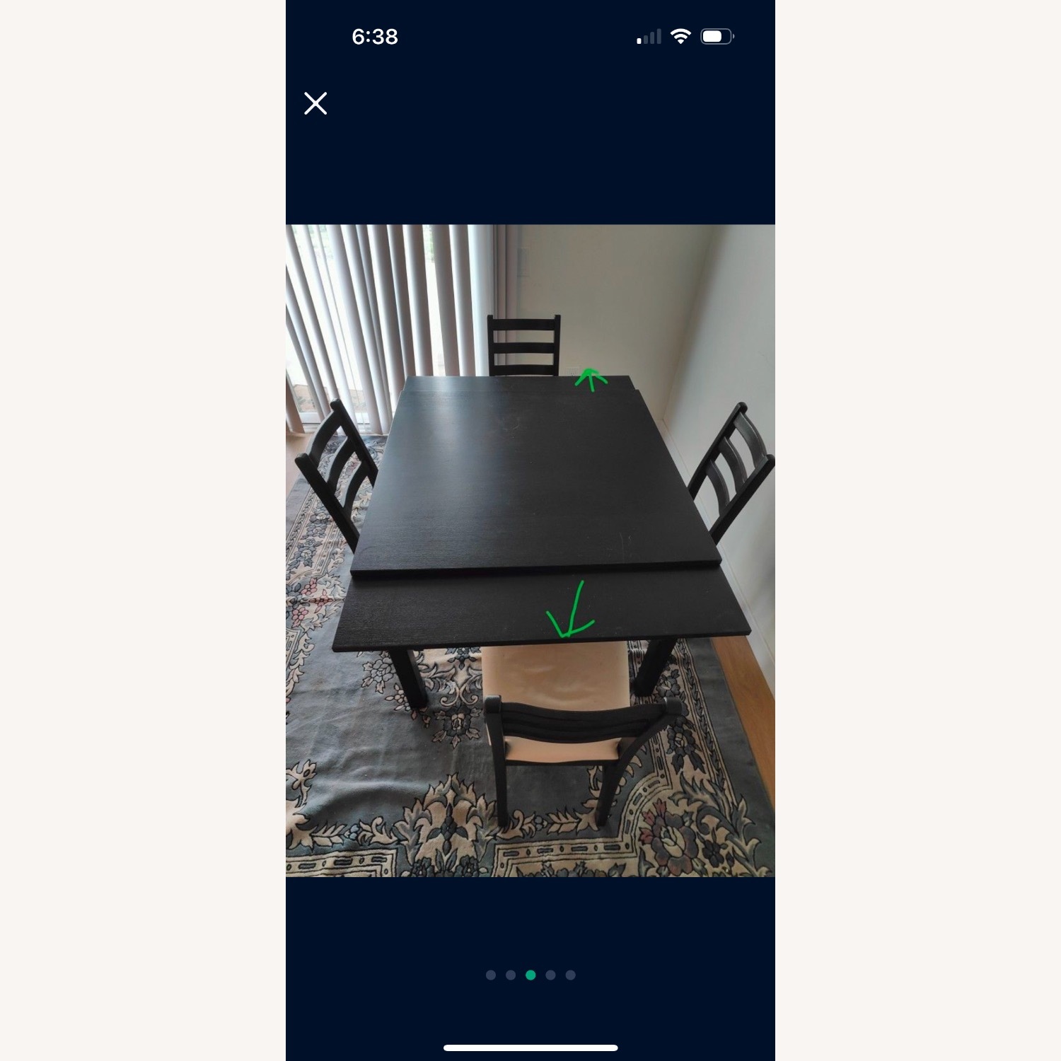 Black Metal Dining Table - image-3