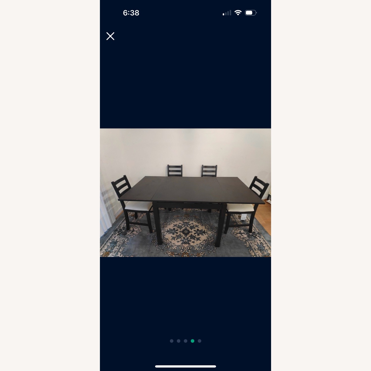 Black Metal Dining Table - image-2