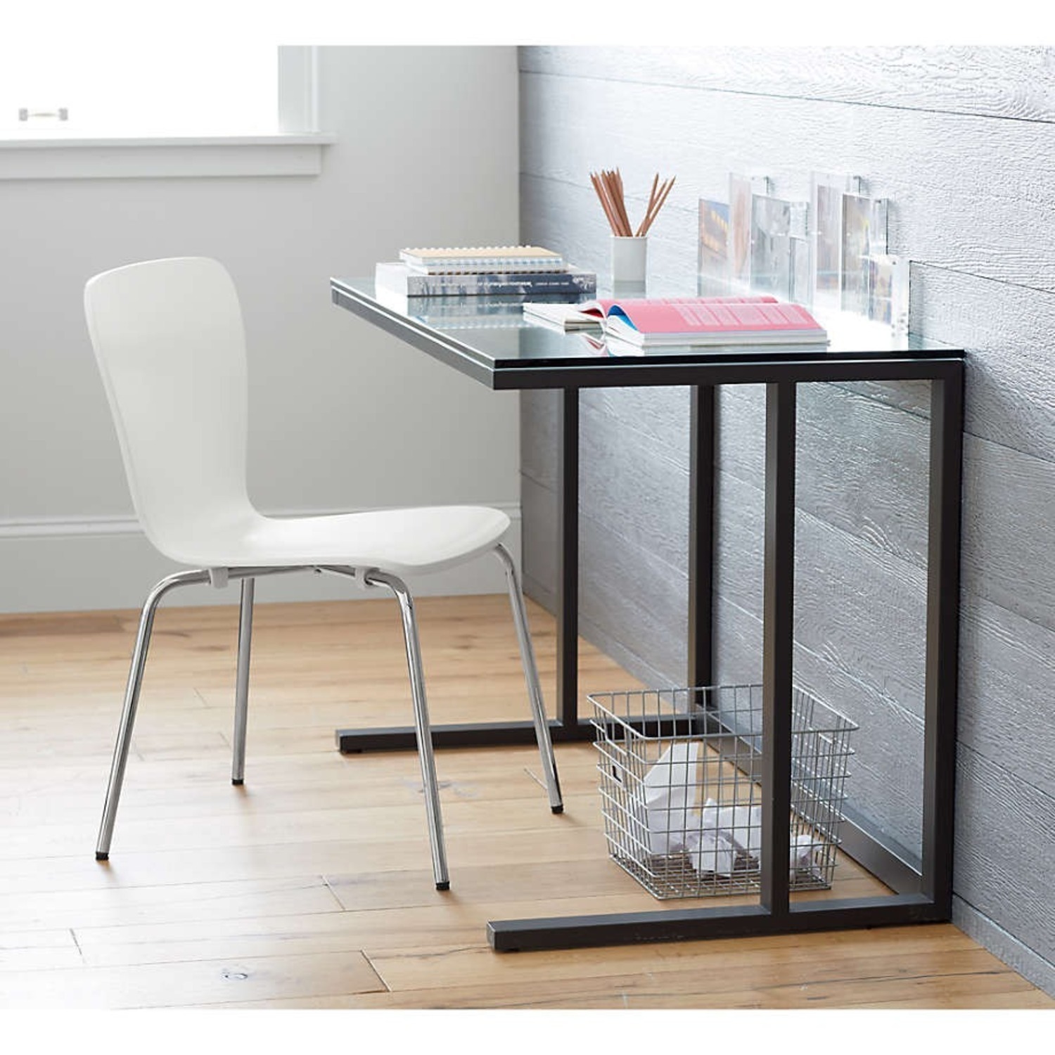 Crate & Barrel Pilsen Graphite Desk - image-1