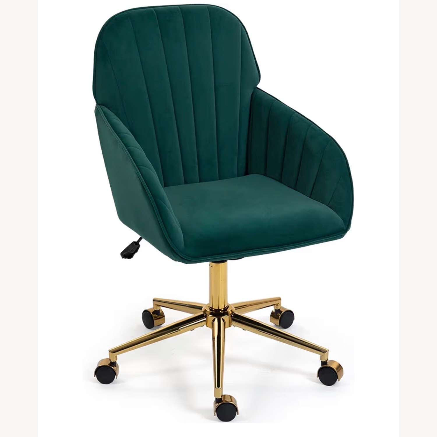Green Velvet Office Chair - image-0
