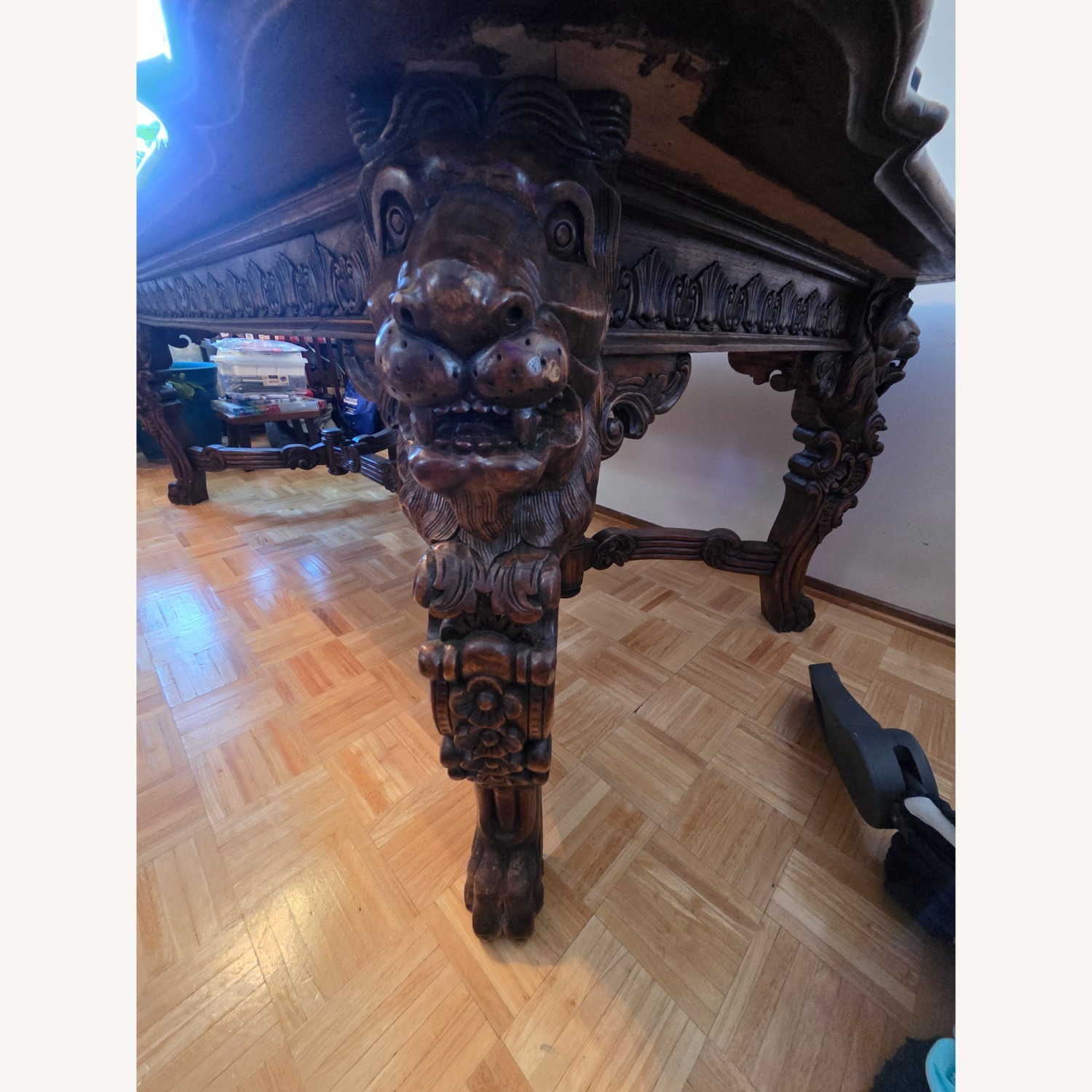 Vintage/Antique Finds Dark Brown Dining Table - image-1