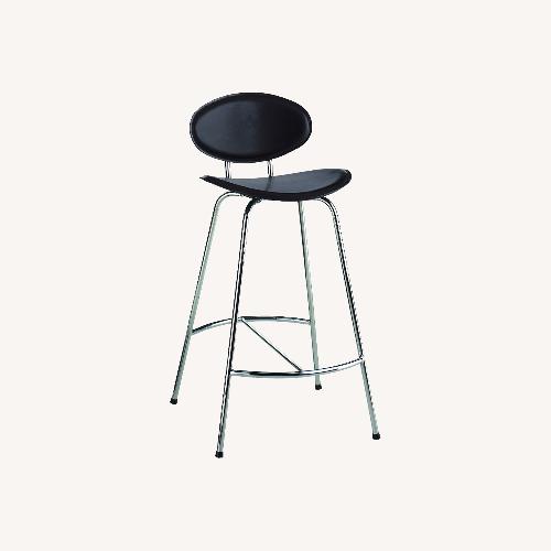 Used Room & Board Radius Black Faux Leather Bar Stools for sale on AptDeco