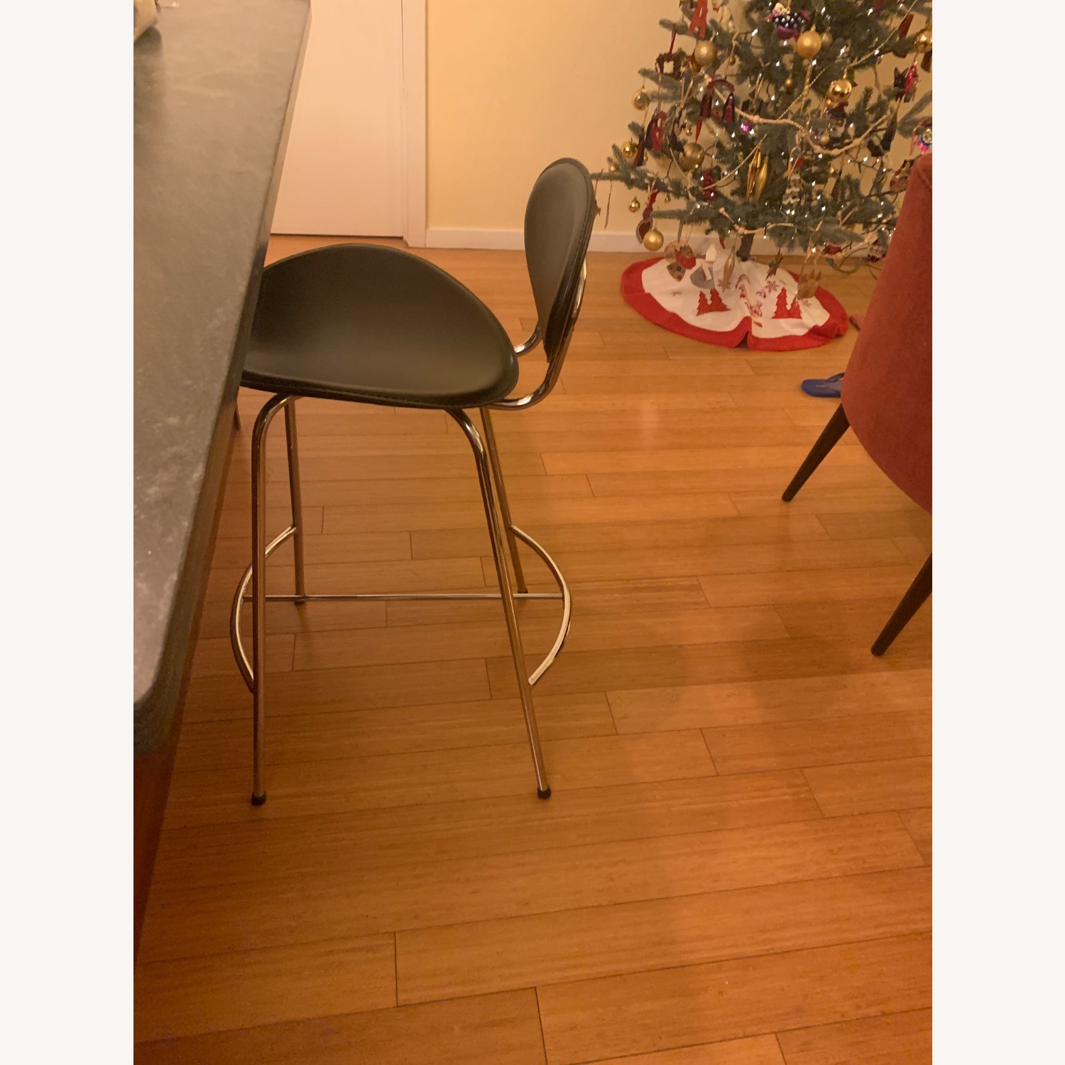 Room & Board Radius Black Faux Leather Bar Stools - image-3