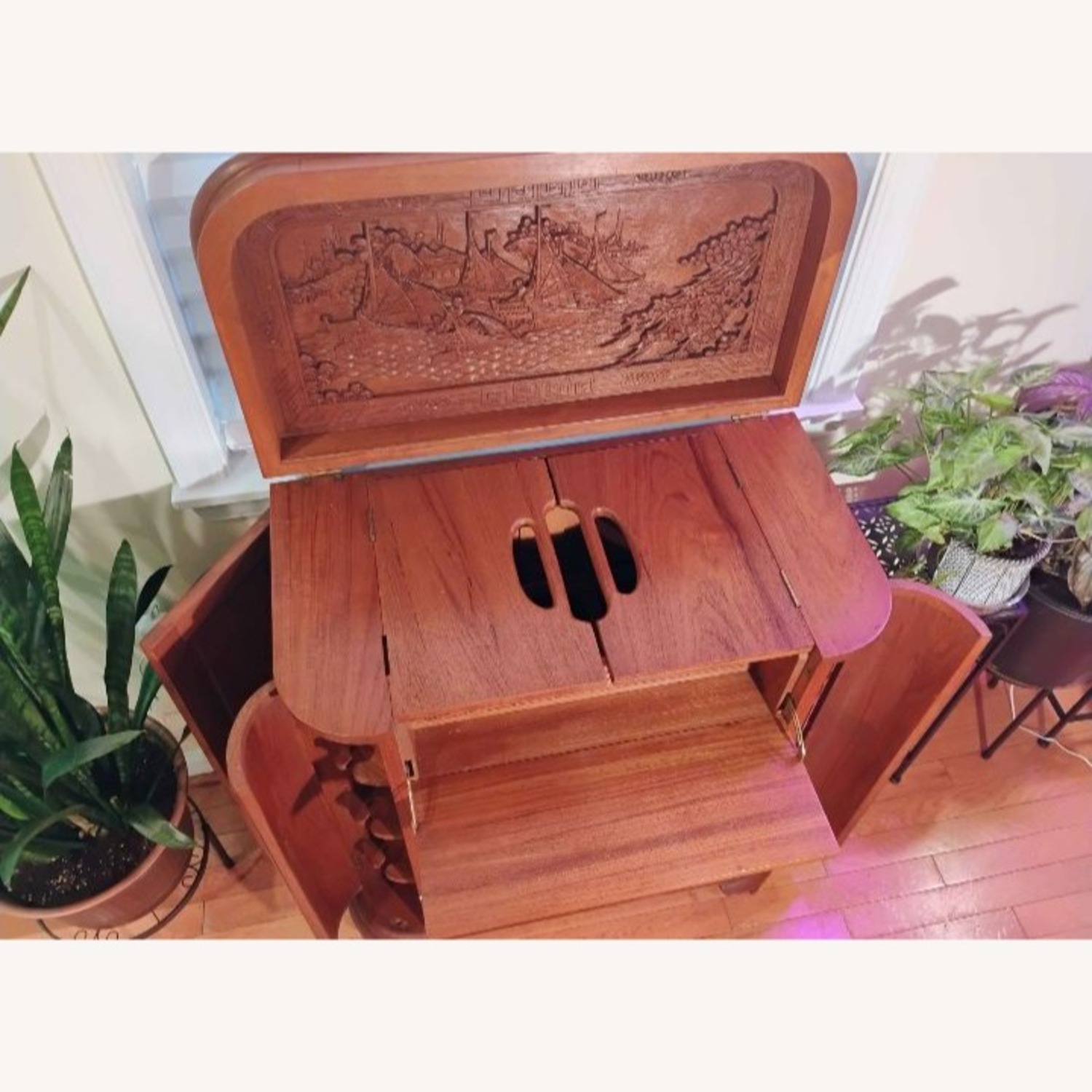 Vintage/Antique Youon & Co Wood Bar Cart - image-4