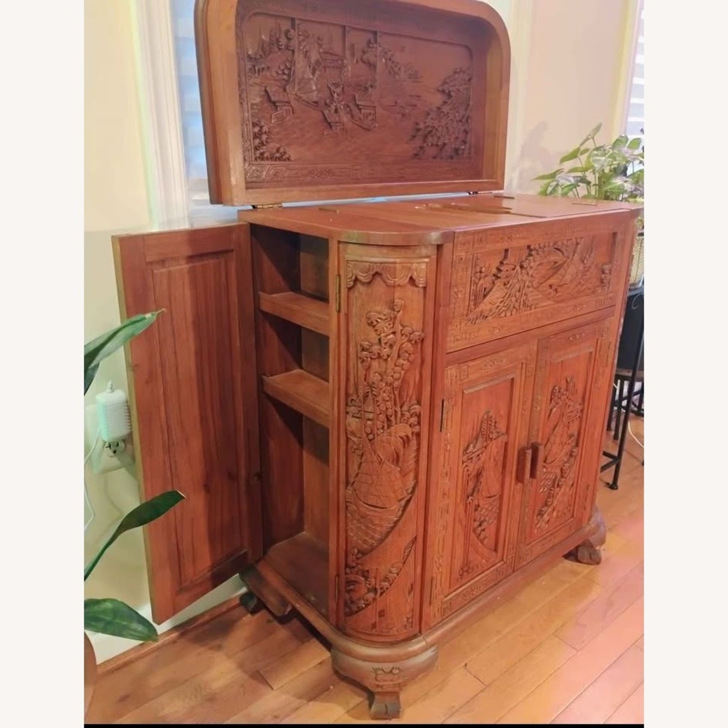 Vintage/Antique Youon & Co Wood Bar Cart - image-2