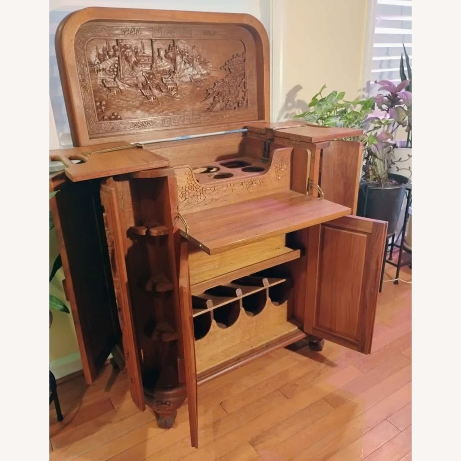 Vintage/Antique Youon & Co Wood Bar Cart - image-0