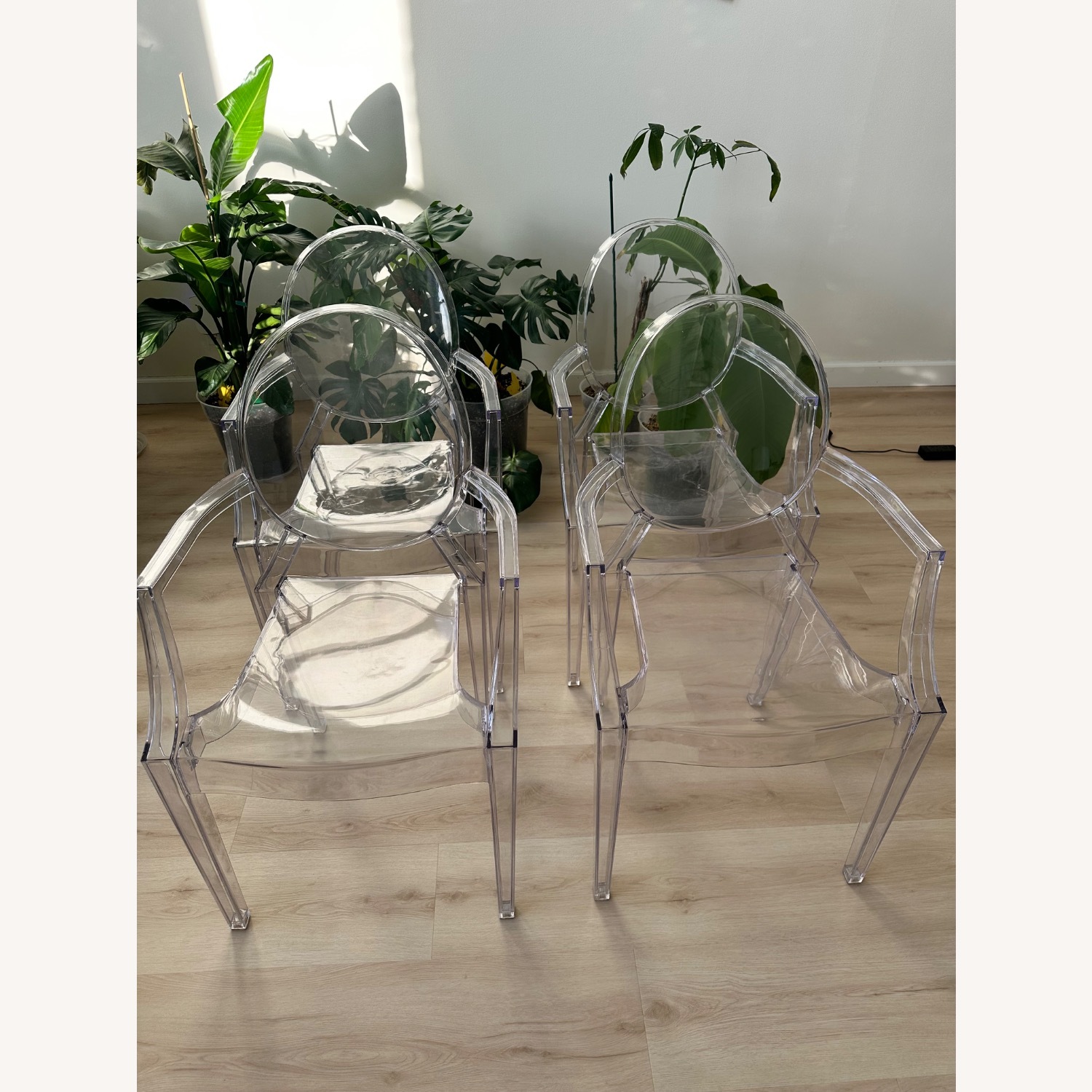 Set of 4 Modern "Ghost" Arm Chairs - image-1