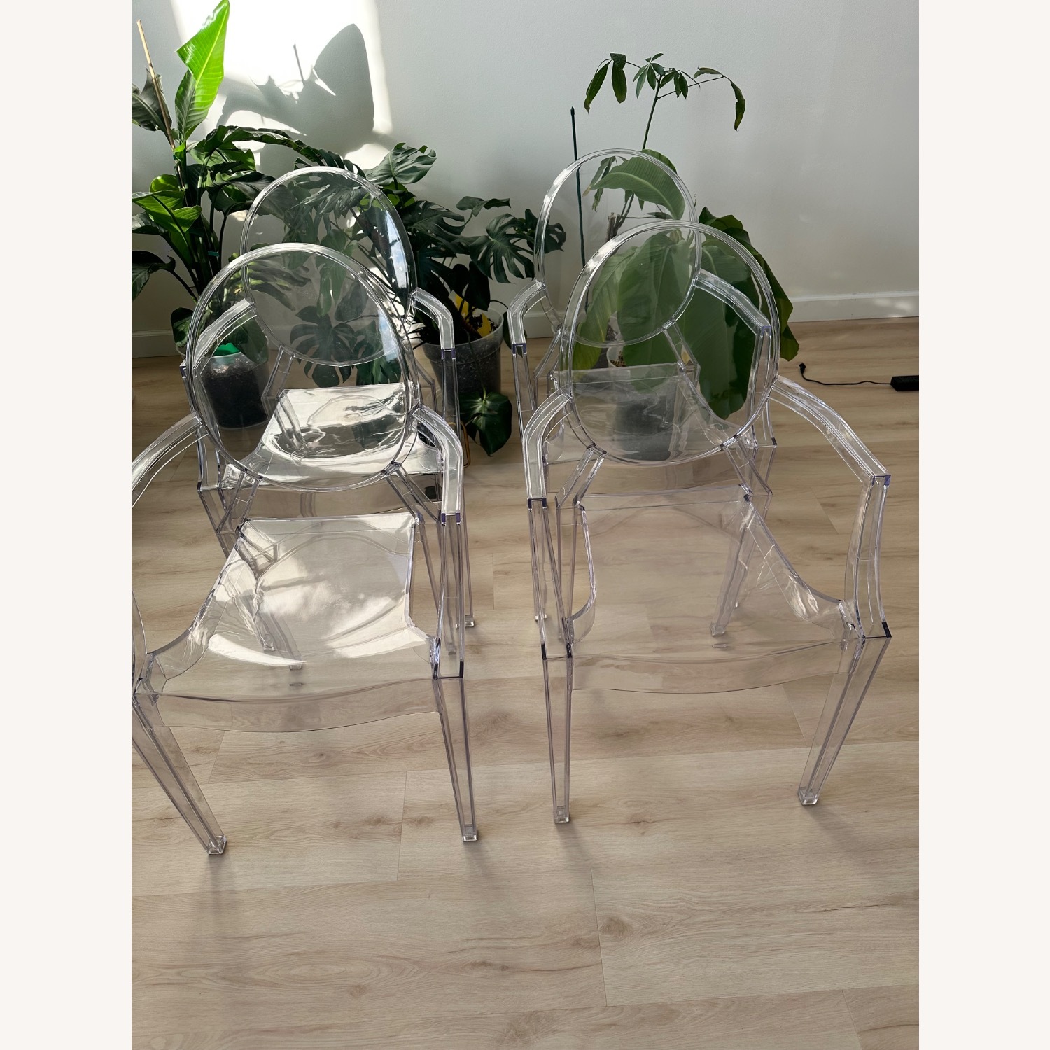 Set of 4 Modern "Ghost" Arm Chairs - image-3