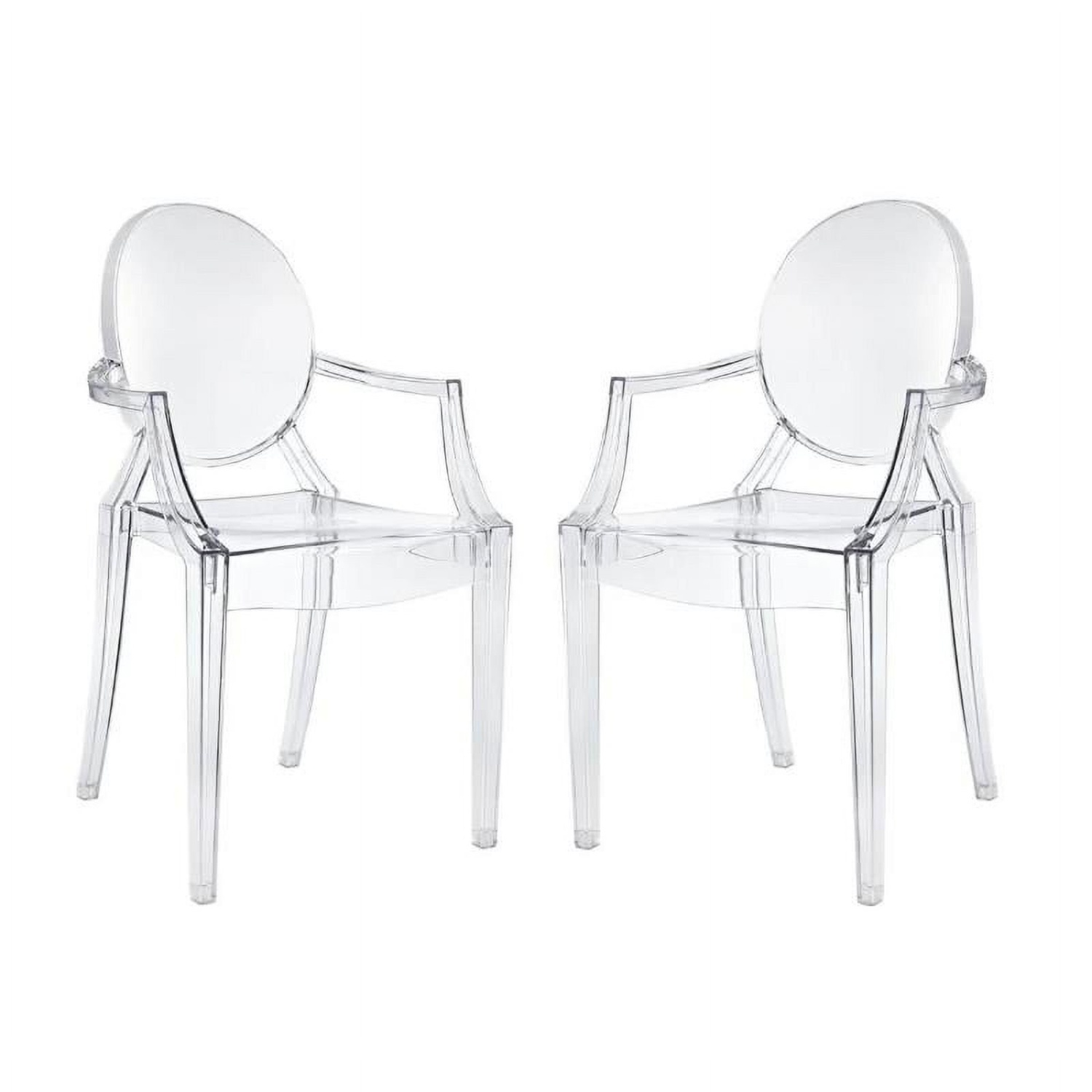 Set of 4 Modern "Ghost" Arm Chairs - image-0