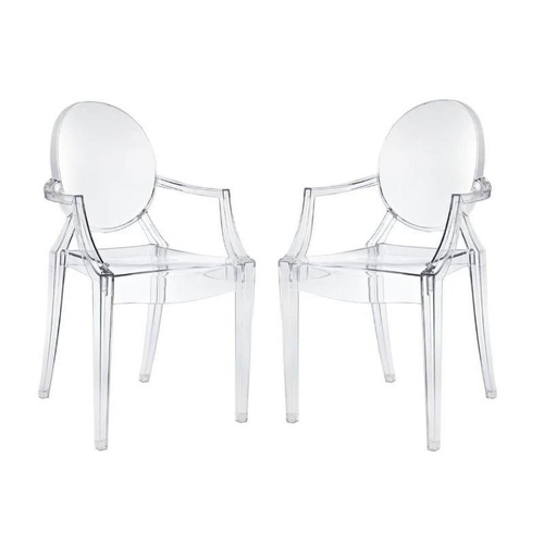 Used Set of 4 Modern "Ghost" Arm Chairs for sale on AptDeco