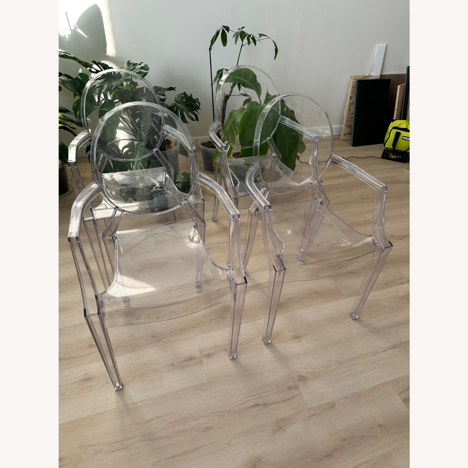 Set of 4 Modern "Ghost" Arm Chairs - image-2