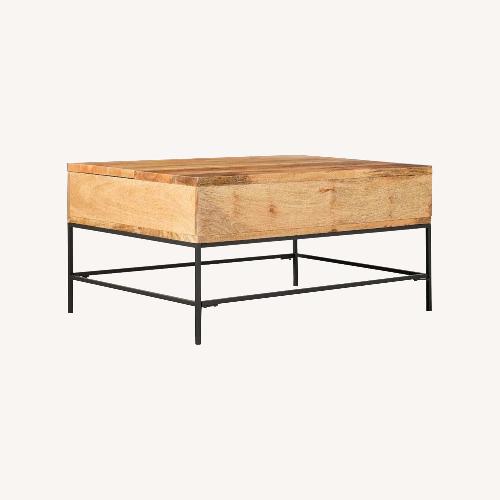 Used West Elm Industrial Storage Natural Wood Coffee Table for sale on AptDeco