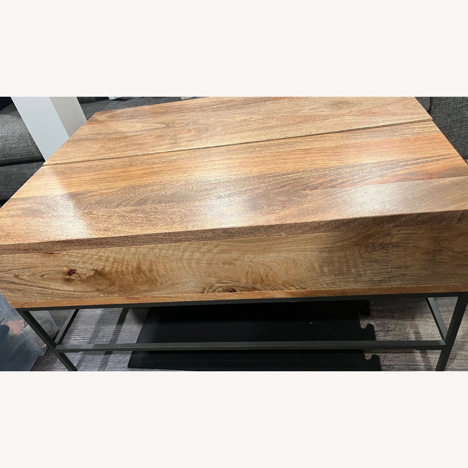 West Elm Industrial Storage Natural Wood Coffee Table - image-1