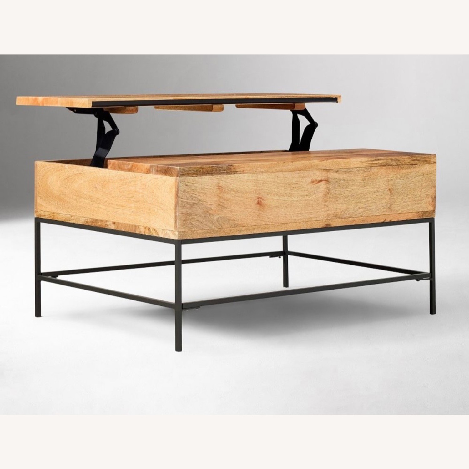 West Elm Industrial Storage Natural Wood Coffee Table - image-4