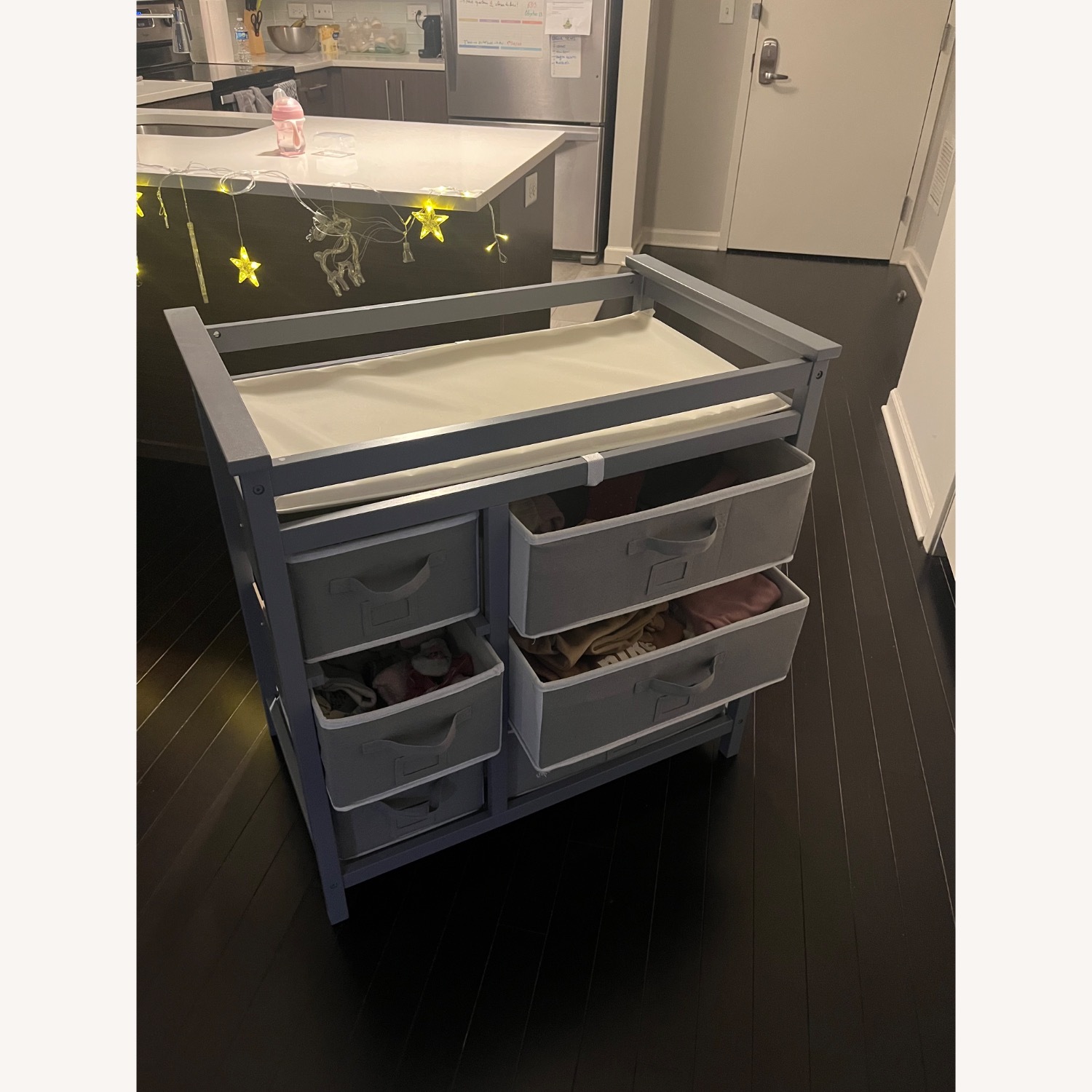 XJD Baby Changing Table with 6 Storage Drawers - image-1