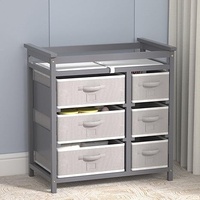 XJD Baby Changing Table with 6 Storage Drawers
