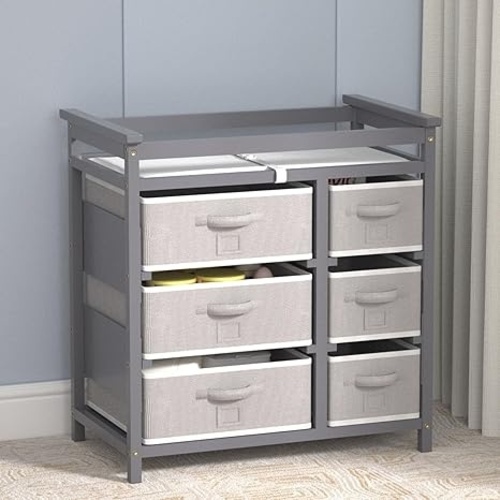 Used XJD Baby Changing Table with 6 Storage Drawers for sale on AptDeco
