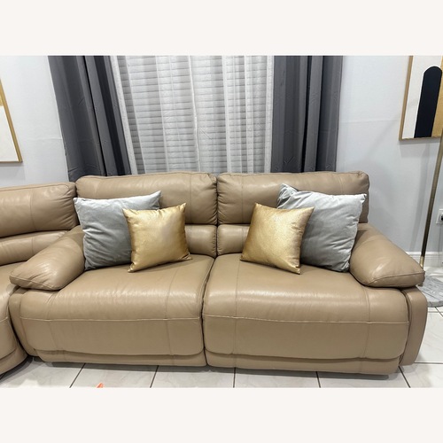 Used Natural Leather 3+ Piece Sectional for sale on AptDeco
