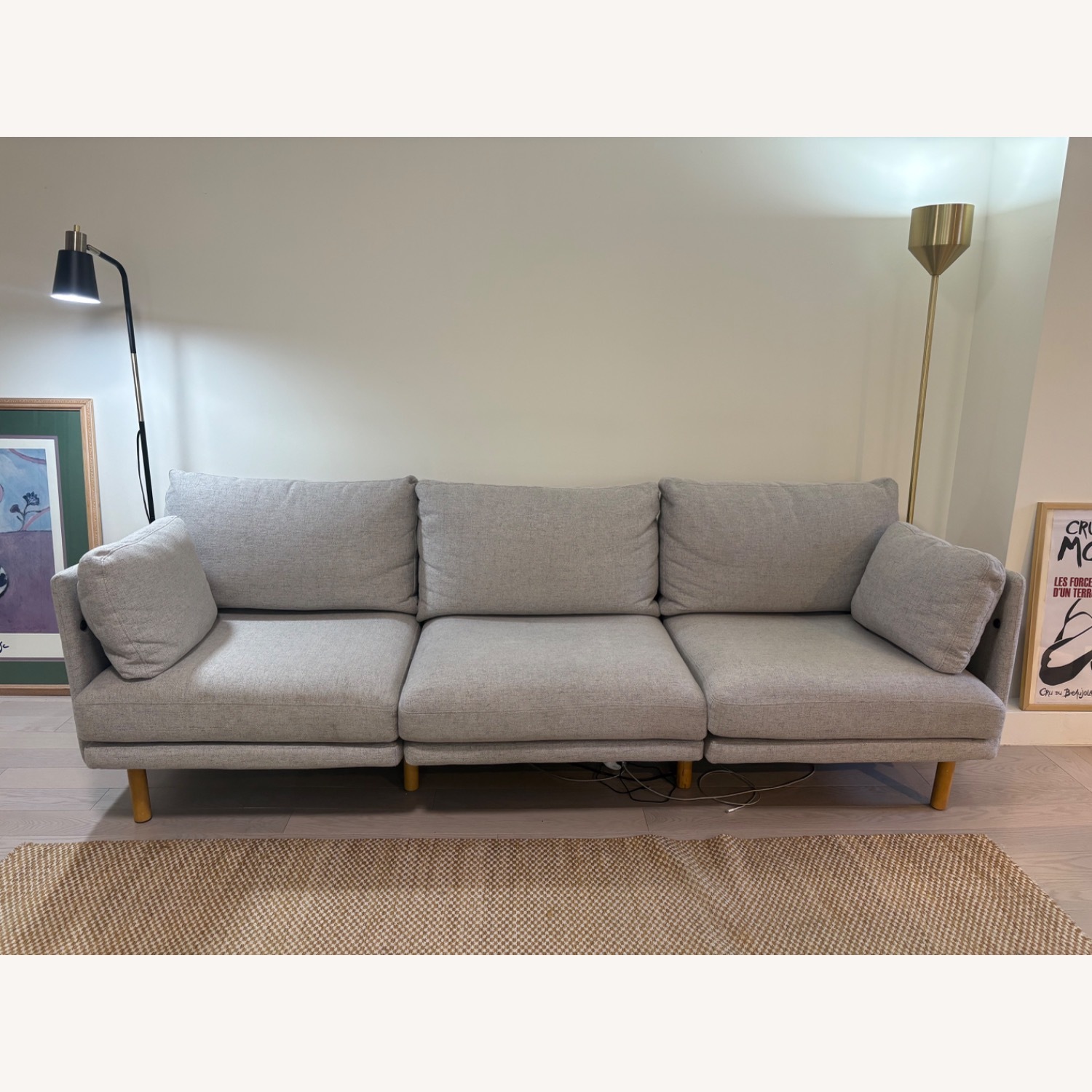 Burrow Field Light Gray Fabric 3+ Seater Sofa - image-2