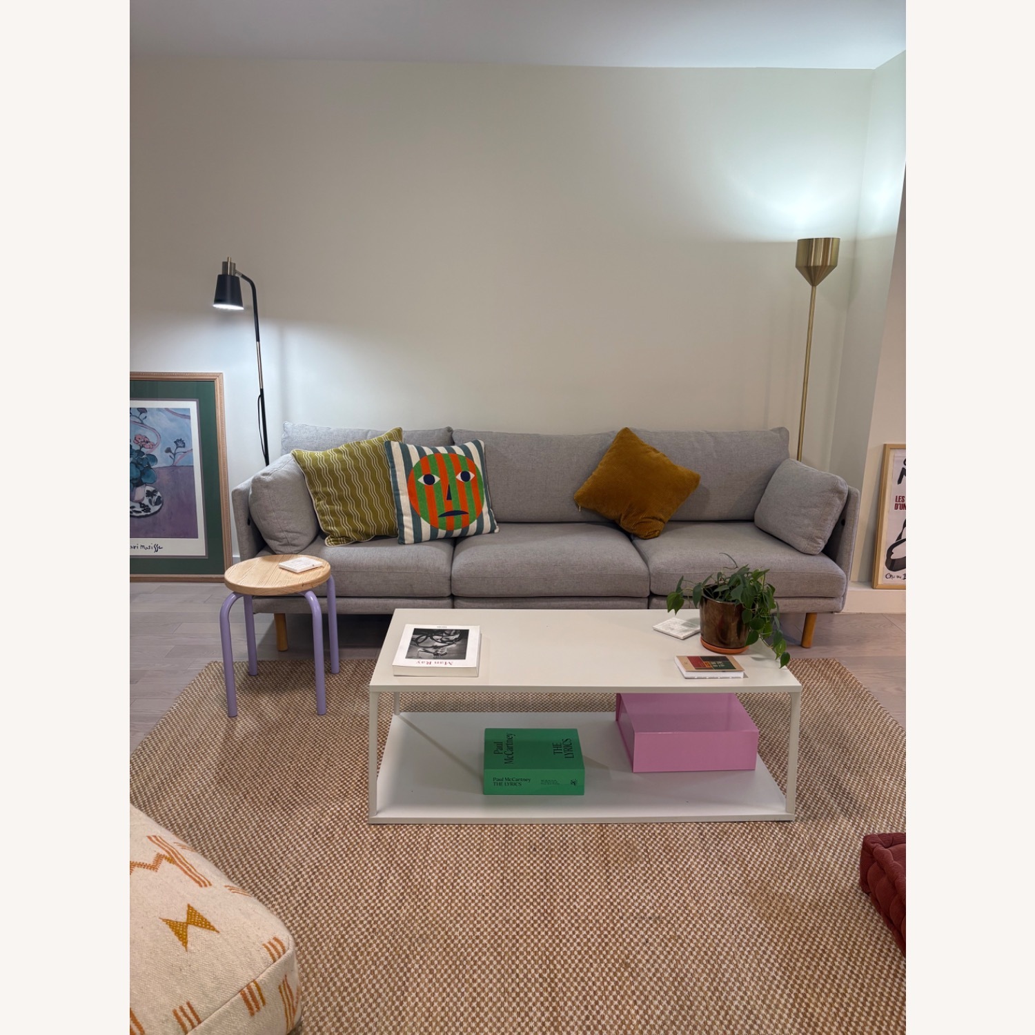 Burrow Field Light Gray Fabric 3+ Seater Sofa - image-1