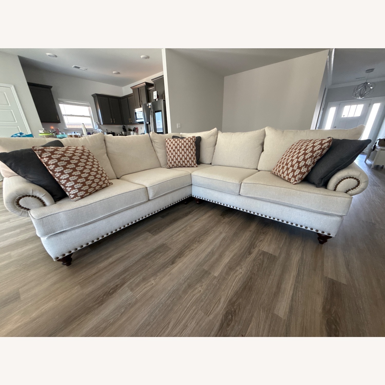 Beige Sofa Set with Pillows - image-0