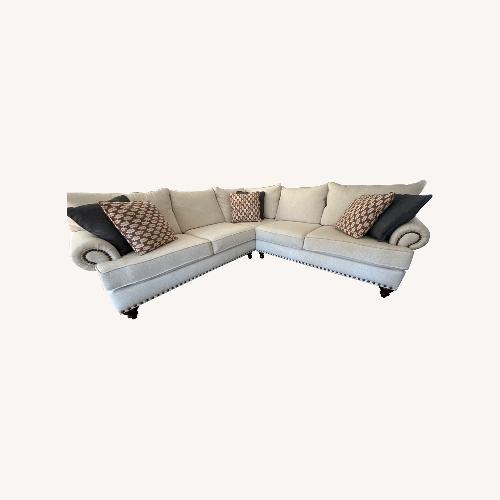 Used Beige Sofa Set with Pillows for sale on AptDeco