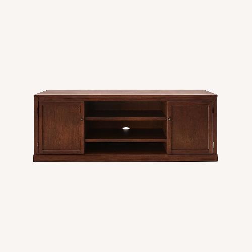 Used Pottery Barn Logan Dark Brown Wood Media Storage for sale on AptDeco