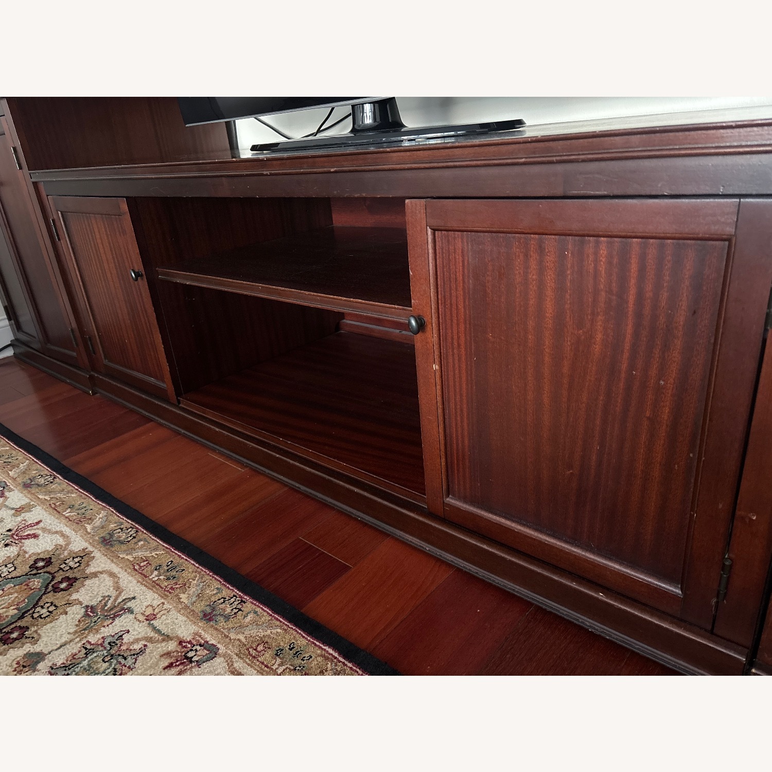 Pottery Barn Logan Dark Brown Wood Media Storage - image-3