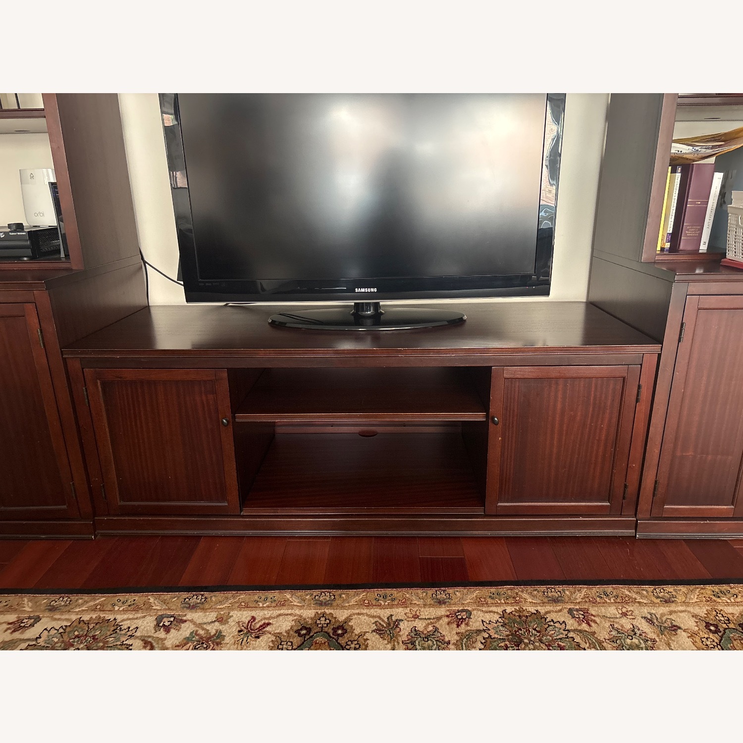 Pottery Barn Logan Dark Brown Wood Media Storage - image-2