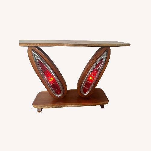 Used Retro Wood Console with Authentic Car Lights for sale on AptDeco