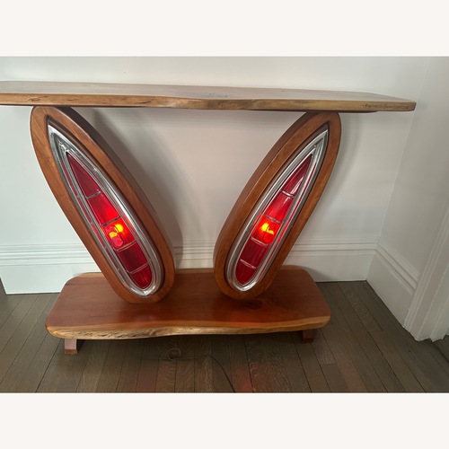 Used Retro Wood Console with Authentic Car Lights for sale on AptDeco