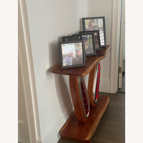 Used Retro Wood Console with Authentic Car Lights for sale on AptDeco