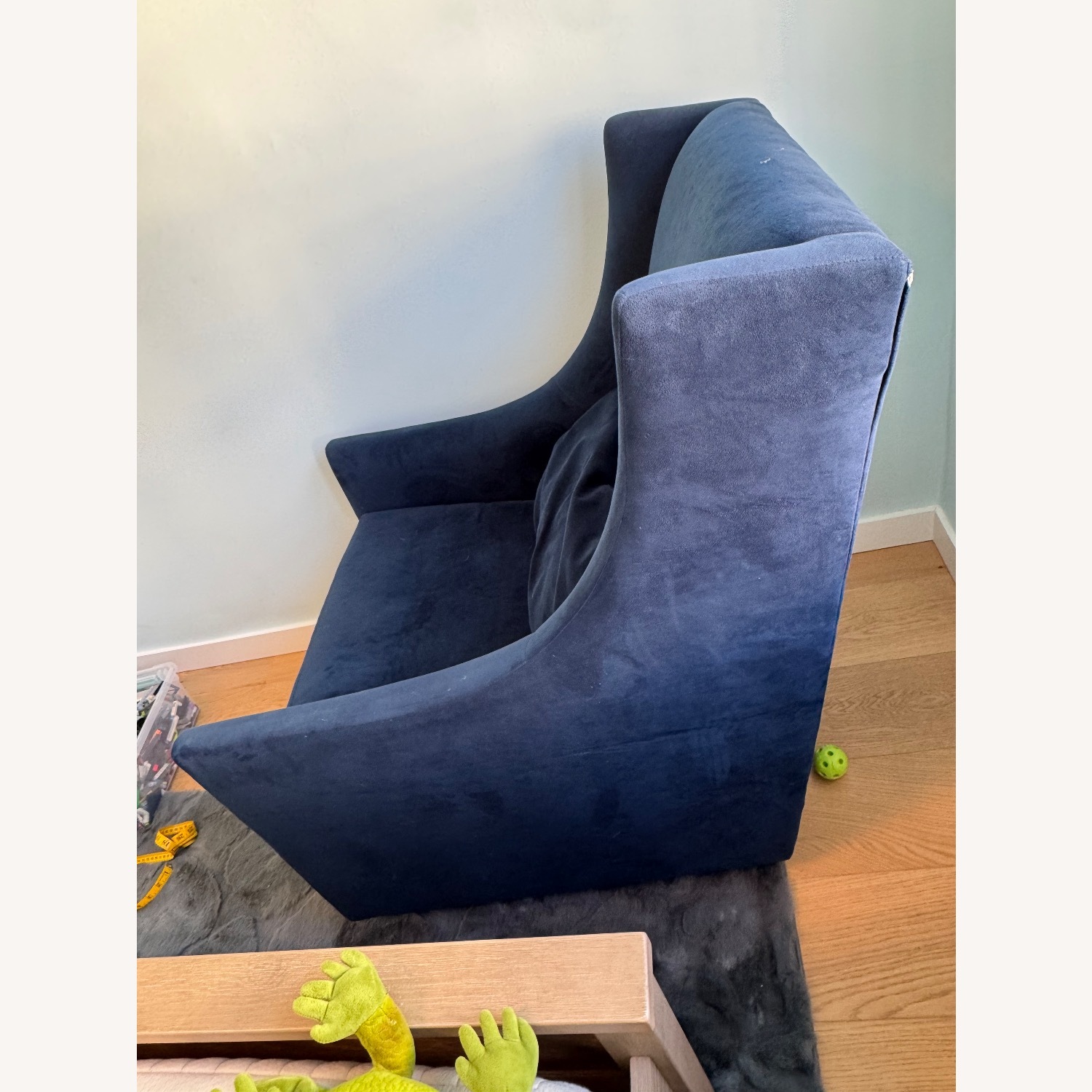 West Elm Graham Blue Velvet Armchair - image-2