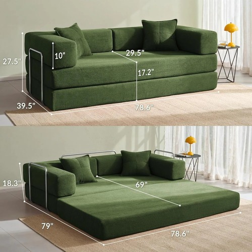 Used Yinix Green Sleeper Sofa for sale on AptDeco