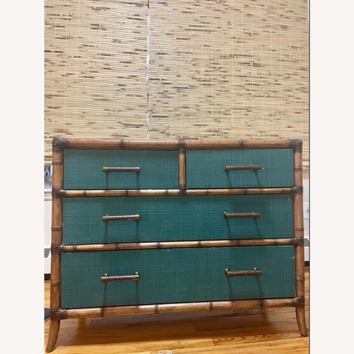 Used Tommy Bahama Twin Palms Green Bamboo Dresser for sale on AptDeco