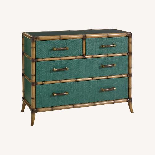 Used Tommy Bahama Twin Palms Green Bamboo Dresser for sale on AptDeco