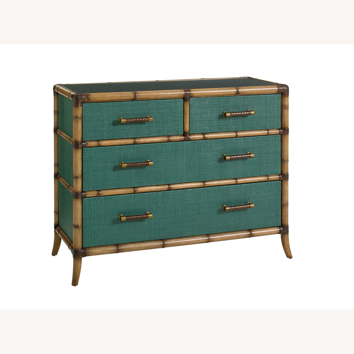 Tommy Bahama Twin Palms Green Bamboo Dresser - image-0