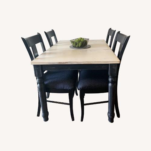 Used Shermag Harvest Table Dining Set Distressed for sale on AptDeco